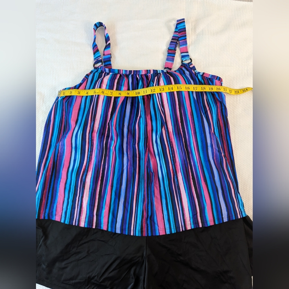 Swim 365 Women's Plus Size 22 Longer Length Mesh Tankini Top. - Picture 5 of 9